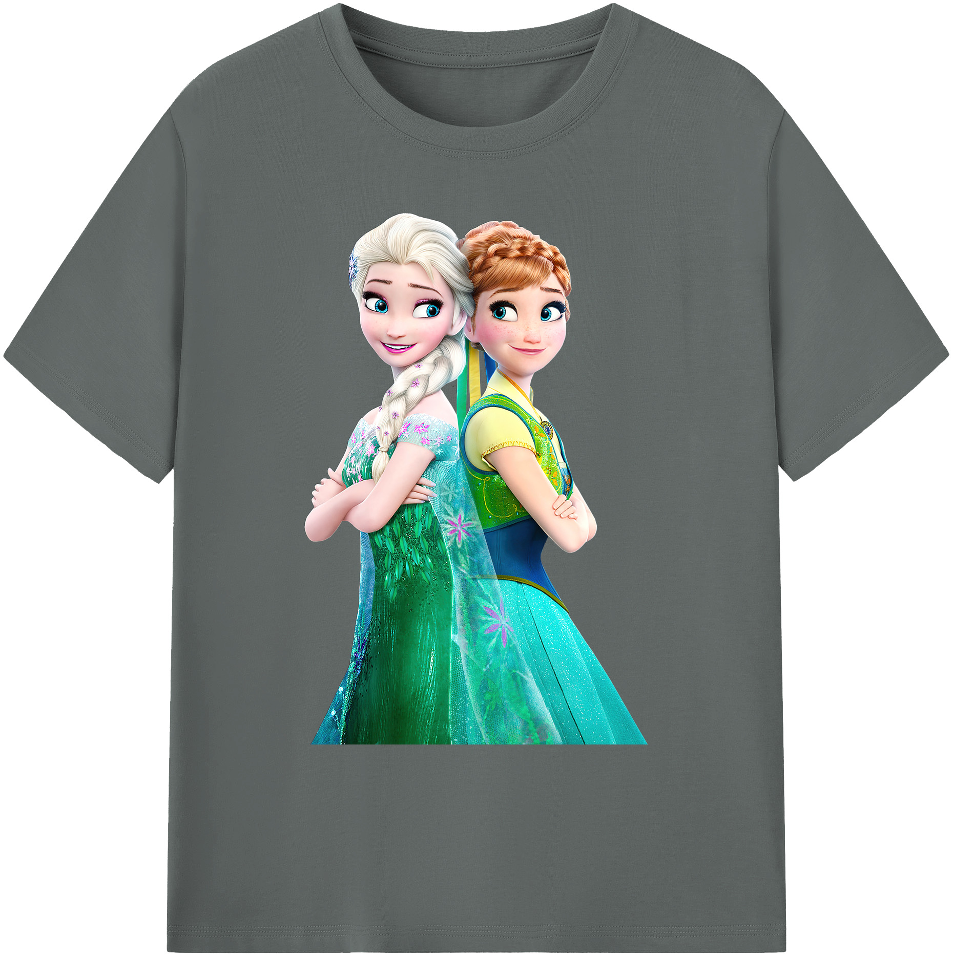 （画像用） アナと雪の女王 アンナ エルサ Frozen Anna Elsa 綿100％ メンズ半袖Tシャツ｜肌触りやわらか＆通気性
